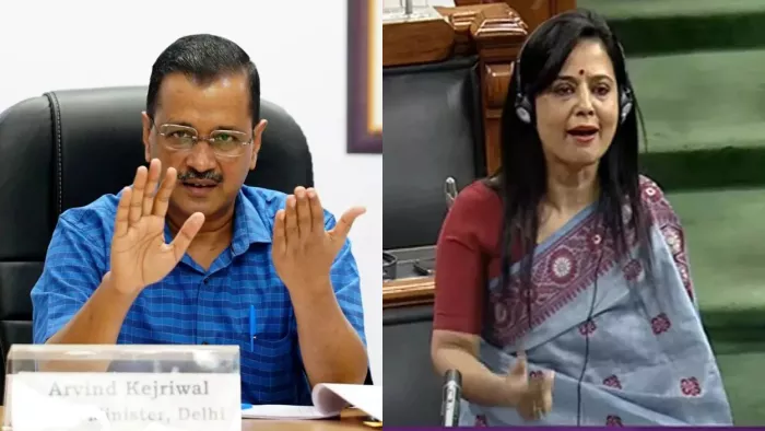 सीएम केजरीवाल और सांसद महुआ मोइत्रा पर भाजपा ने कसा तंज। फाइल फोटो।