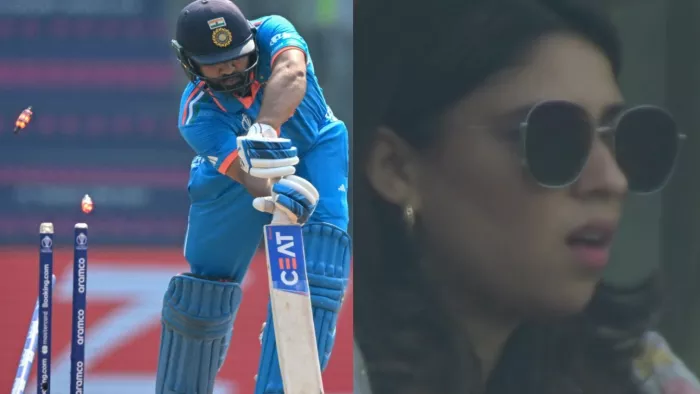 IND vs SL: रोहित शर्मा के क्लीन बोल्ड होने पर वाइफ रितिका का रिएक्शन जमकर वायरल हो रहा है।