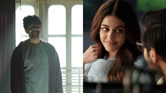 Still Image of Kartik Aaryan and Alaya F from Freddy