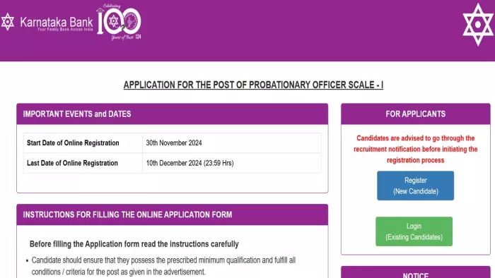 Karnataka Bank PO Recruitment 2024 की पूरी डिटेल यहां से करें चेक।