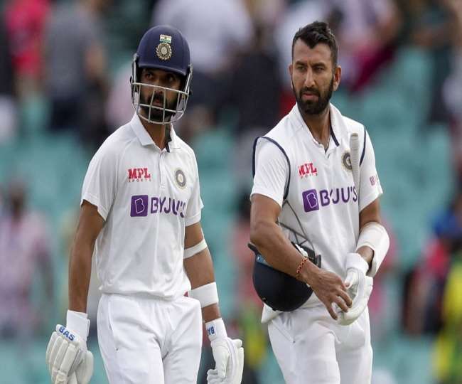 भारतीय टेस्ट बल्लेबाज रहाणे व पुजारा (एपी फोटो)