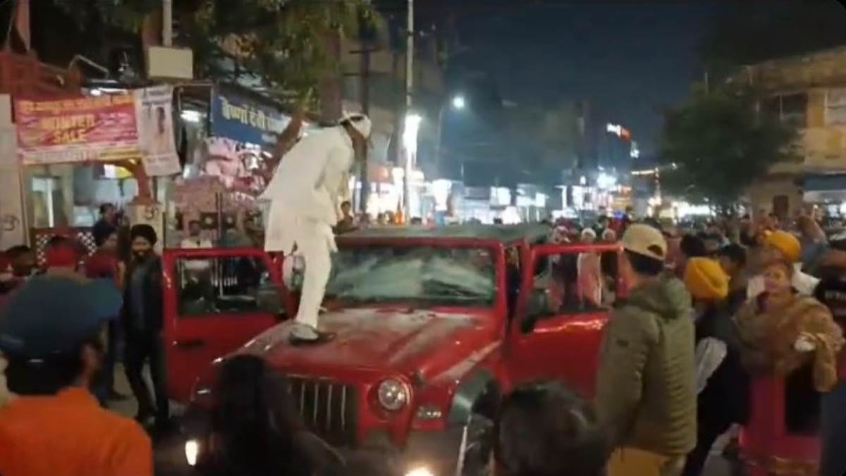 jaipur news thar jeep created havoc late at night rammed a car into a religious procession 4 people were trampled