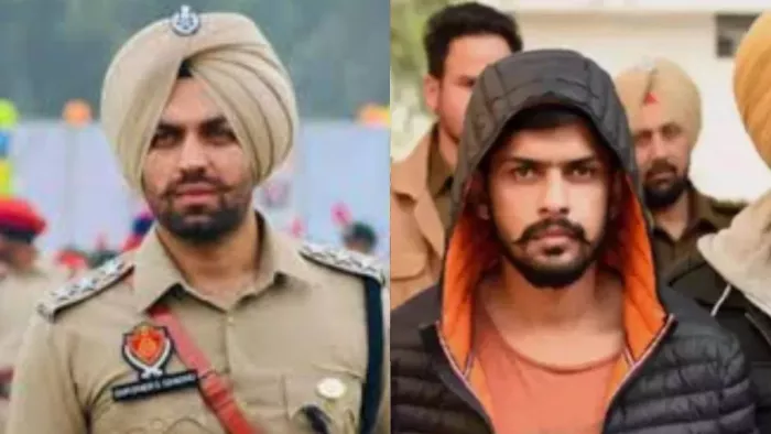 डीएसपी गुरशेर सिंह और लॉरेंस बिश्नोई, फाइल फोटो।