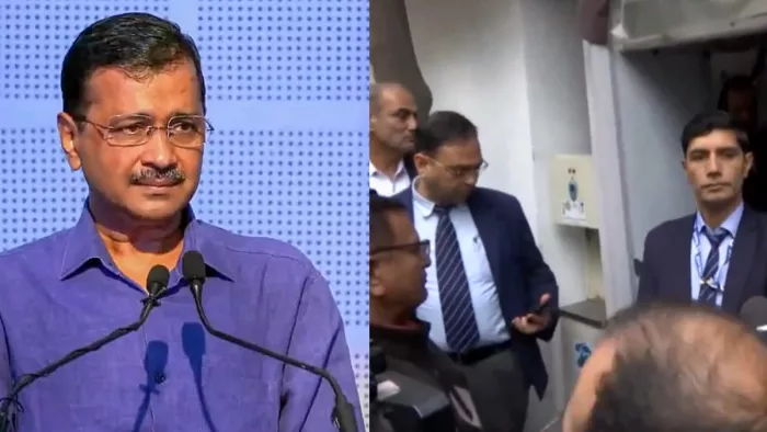 अपराध शाखा की टीम सीएम केजरीवाल के घर के बाहर। एएनआई