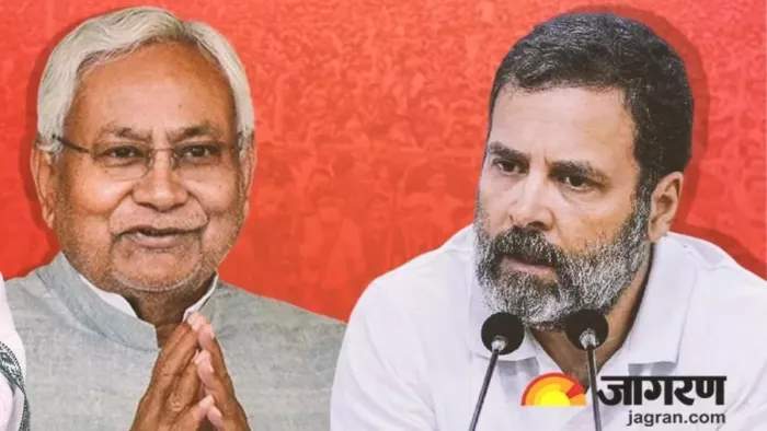 नीतीश कुमार और राहुल गांधी। फोटो- जागरण