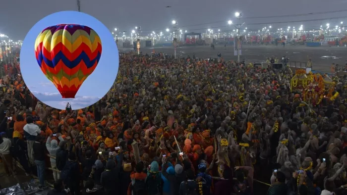 Mahakumbh में ब्लास्ट हुआ हॉट एयर बैलून।