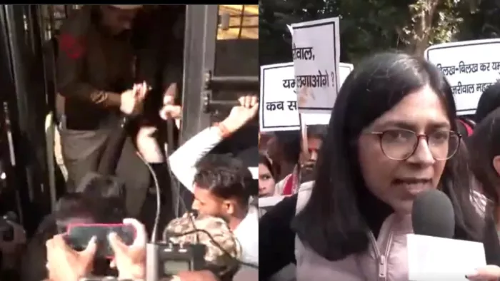 दिल्ली पुलिस ने स्वाति मालीवाल ने हिरासत में ले लिया है। फोटो - सोशल मीडिया