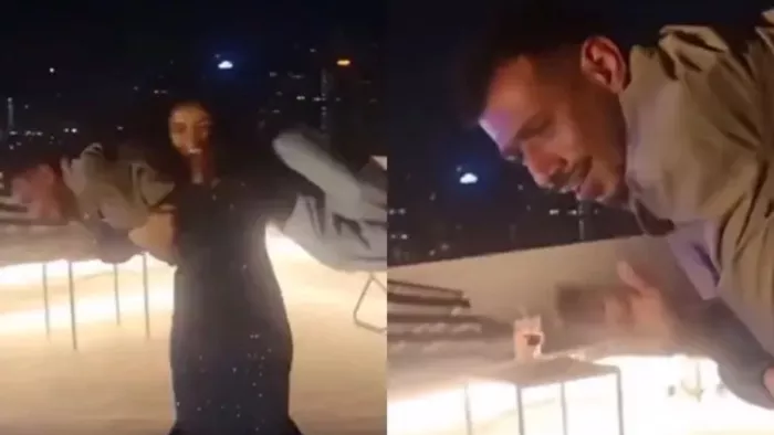 Yuzvendra Chahal को संगीता फोगाट ने कंधे पर रख घूमाया। फोटो- स्क्रीन ग्रैब