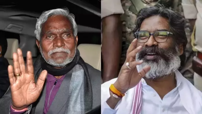 बीजेपी नेता चंपई सोरेन और मुख्यमंत्री हेमंत सोरेन। फाइल फोटो