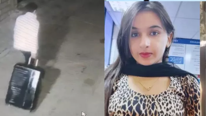 सूटकेस को ले जाता दिखा आरोपी सचिन। फोटो जागऱण