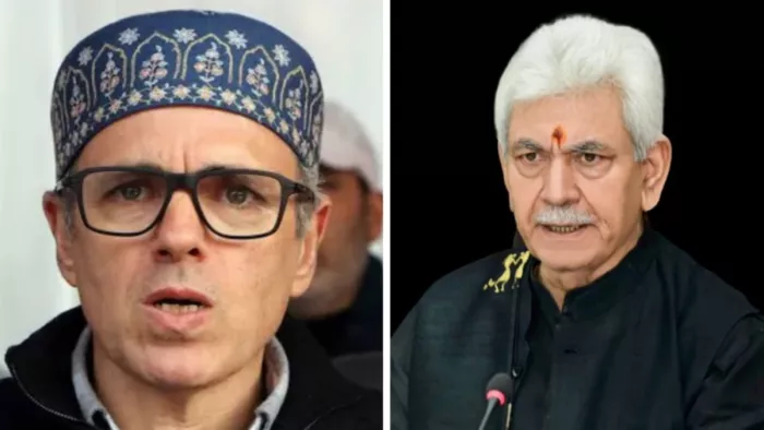 जम्मू-कश्मीर मुख्यमंत्री उमर अब्दुल्ला और उपराज्यपाल मनोज सिन्हा (जागरण फोटो)