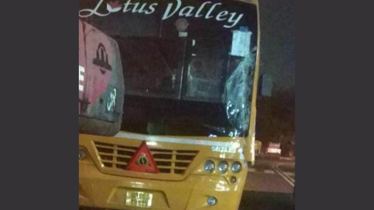 ncr delhi private school bus hit the tempo moving ahead collided with the divider and overturned several times one died