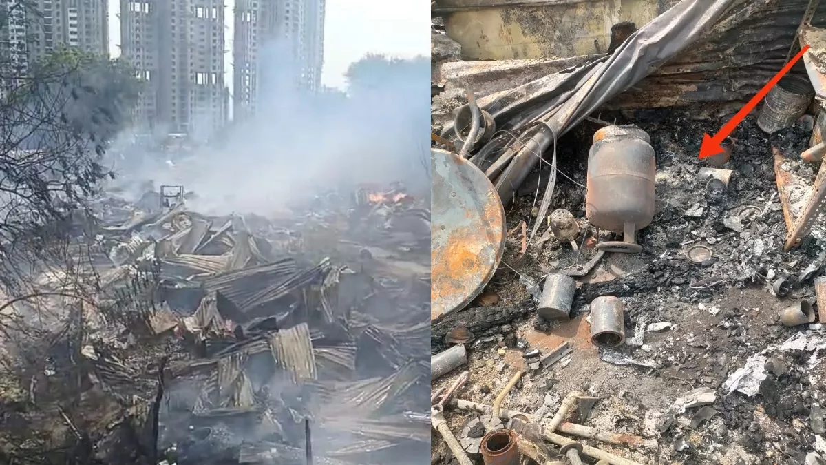 Gurugram Fire: 300 से ज्यादा झुग्गियों में लगी आग, गैस सिलेंडरों के धमाकों से दहला इलाका