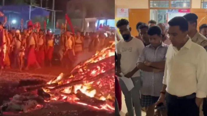गोवा में मंदिर में मची भगदड़ के बाद सीएम प्रमोद सावंत ने घायलों का लिया हालचाल (फोटो सोर्स- पीटीआई)