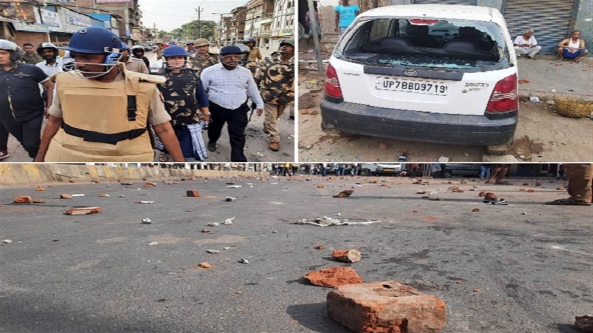 कानपुर में नई सड़क पर हुए पथराव में कई गाड़ियां तोड़ दी गईं हैं।