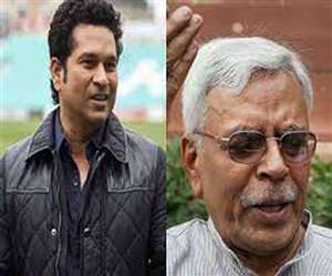 सचिन तेंदुलकर और राजद नेता शिवानंद तिवारी। फाइल फोटो