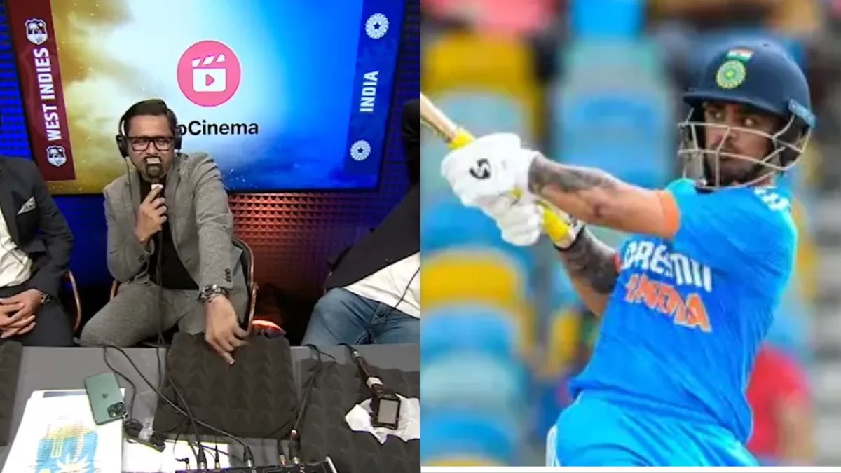 Ishan Kishan and Aakash Chopra conversation 3rd ODI against WI. Image- Twitter
