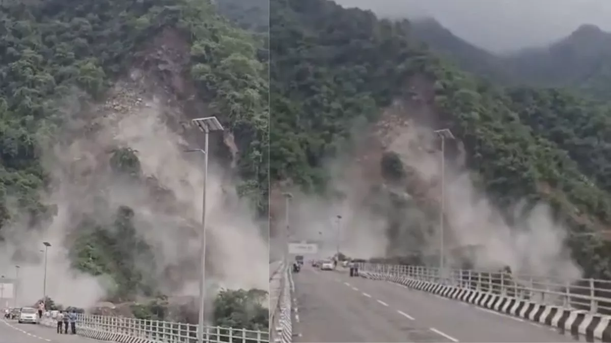 Himachal Landslide: खिली धूप के बीच बिलासपुर में दरका पहाड़, सड़क पर पहुंची चट्टानें, VIDEO