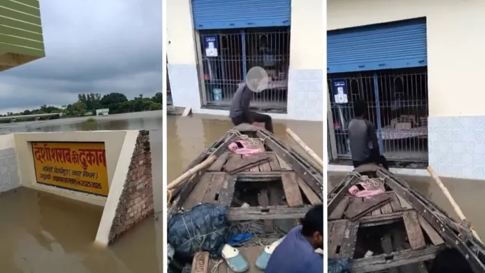 वाराणसी में बाढ़ शुरू होते ही जुगाड़ में लोग जुटने लगे हैं।