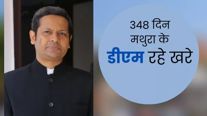 मथुरा में पुलकित खरे एक साल पूरा नहीं कर सके।