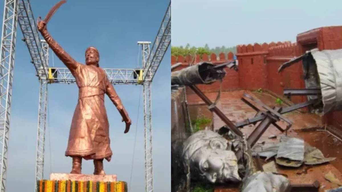chhatrapati statue crash sindhudurg collector shunted post downgraded