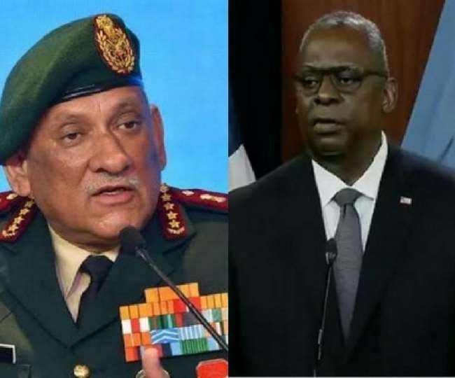 Chief of Defense Staff General Bipin Rawat and US Secretary of Defense Lloyd Austin.  (Photo- ANI)