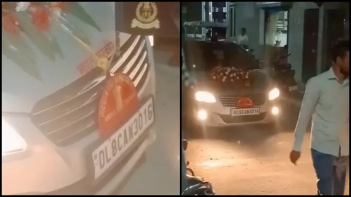 इनकम टैक्स विभाग की कार से निकली हिस्ट्रीशीटर के भाई की बारात, नीली बत्ती के साथ बज रहा हूटर