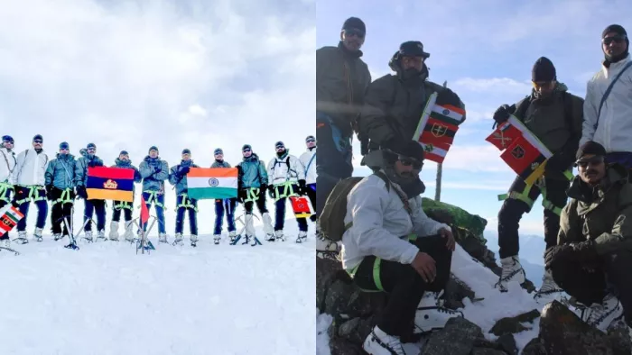 प्लेटिनम जुबली मनाने सेना की टीम ने की कश्मीर में सबसे ऊंची चोटी की चढ़ाई