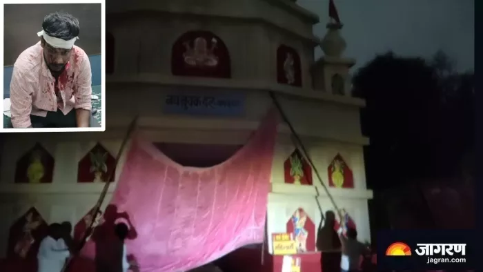 पंडाल बंद कर कमेटी ने आरोपितों को पकड़ने तक मूर्ति विसर्जन रोक दिया है।