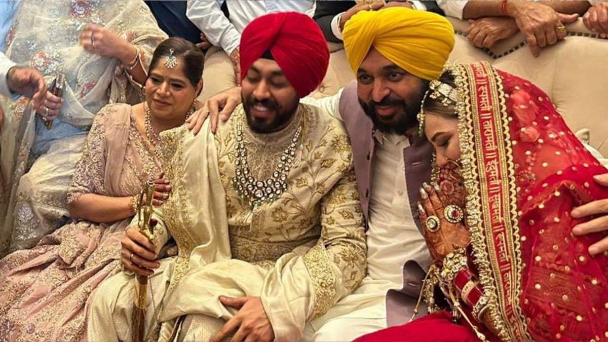 bhagwant mann attends abhishek sharmas sisters komals wedding in amritsar