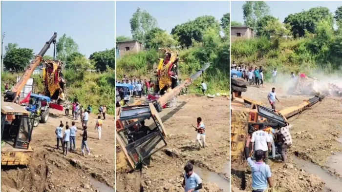 राजगढ़ में दुर्गा प्रतिमा विसर्जन के दौरान एक बड़ा हादसा। सोशल मीडिया