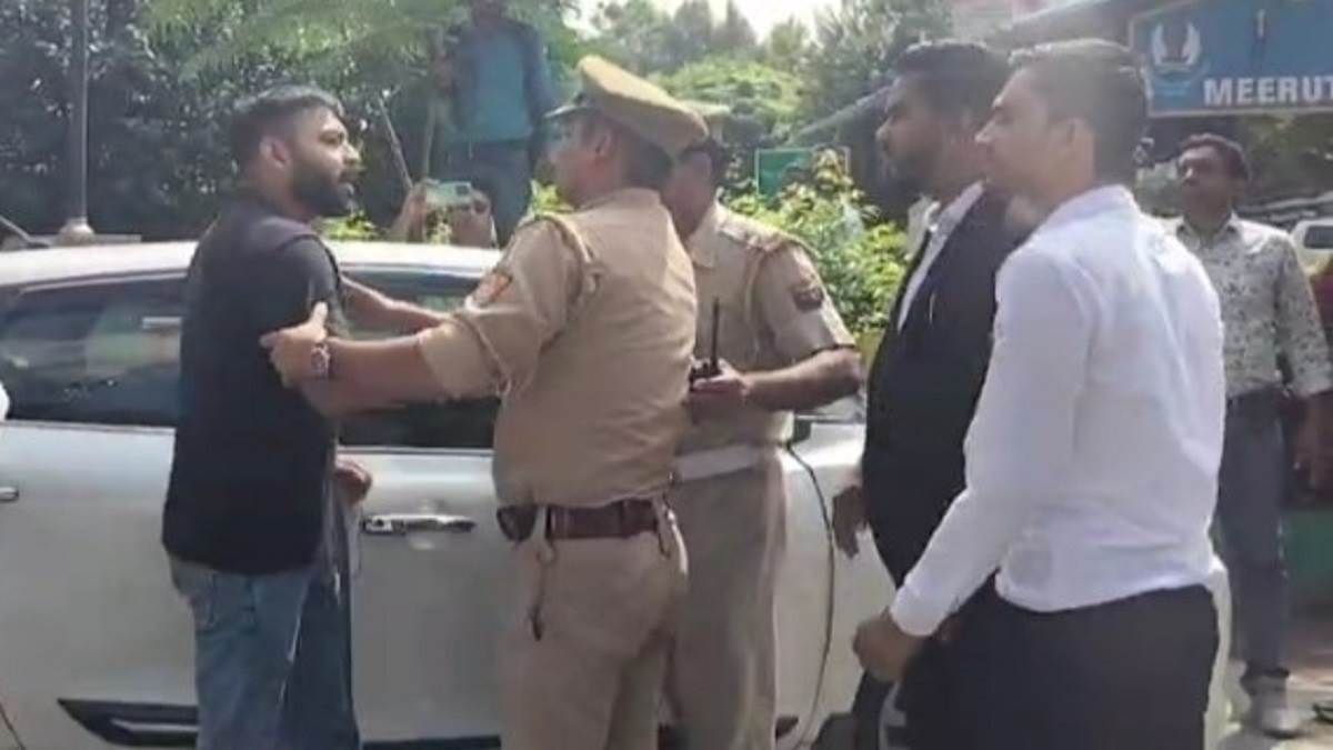 meerut news bjp leaders son and advocate brawl at commissnari chauraha ends in settlement