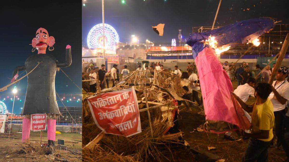 ncr terrorism outrage effigies beaten at ramlila in delhi