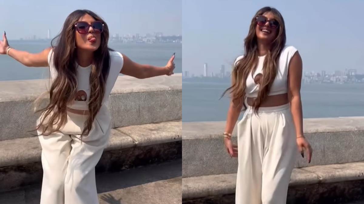 Priyanka Chopra Video: भारत लौटते ही प्रियंका चोपड़ा पर चढ़ा देसी खुमार, मरीन  ड्राइव पर जमकर किया हुड़दंग - Priyanka Chopra enjoyed at Mumbai Marine drive  in desi style, video gone viral