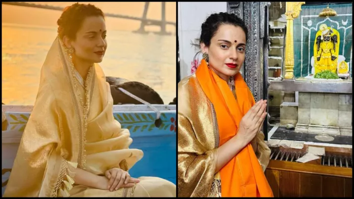 द्वारकाधीश मंदिर में कंगना रनोट (Photo Credit: Instagram)