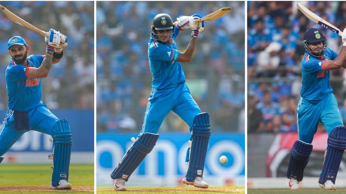 ind vs sl team india beat sri lanka five hero of match world cup 2023 kohli gill iyer shami siraj