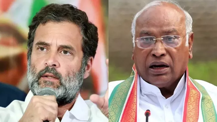 कांग्रेस नेता राहुल गांधी और मल्लिकार्जुन खड़गे (जागरण)
