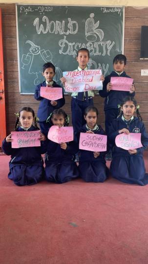 राजेंद्रा स्कूल ने मनाया विश्व दिव्यांग दिवस