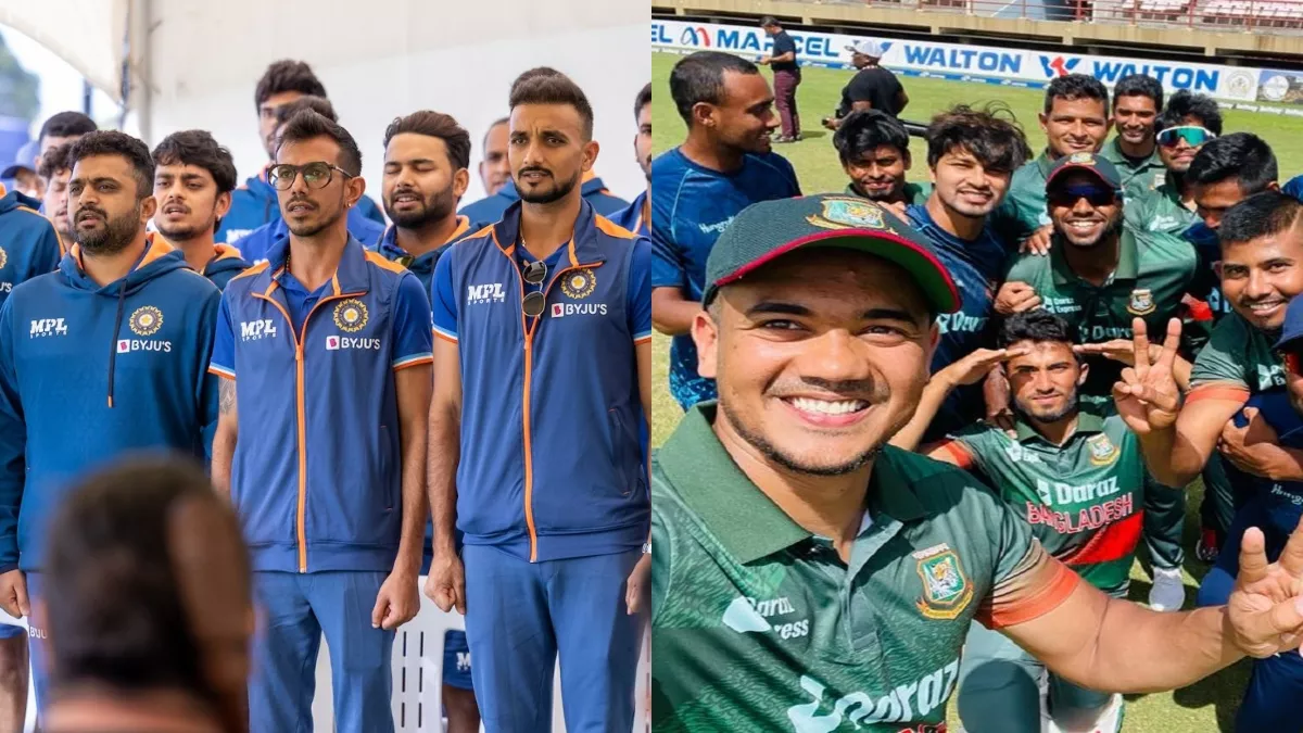 IND vs BAN: भारत और बांग्लादेश की टीम (डिजाइन फोटो)