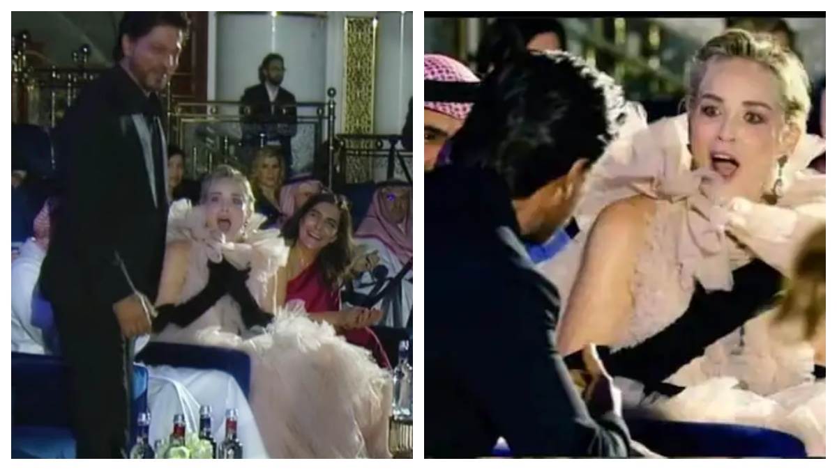 red sea film festival 2022 after seeing shah rukh khan hollywood star sharon stone started screaming with joy watch video