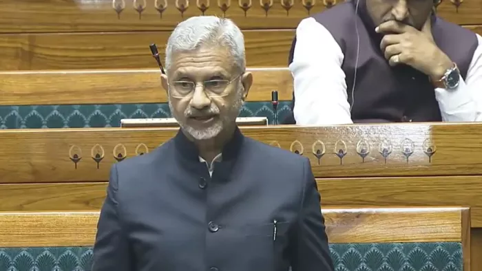 लोकसभा में बोलते हुए विदेश मंत्री एस. जयशंकर।