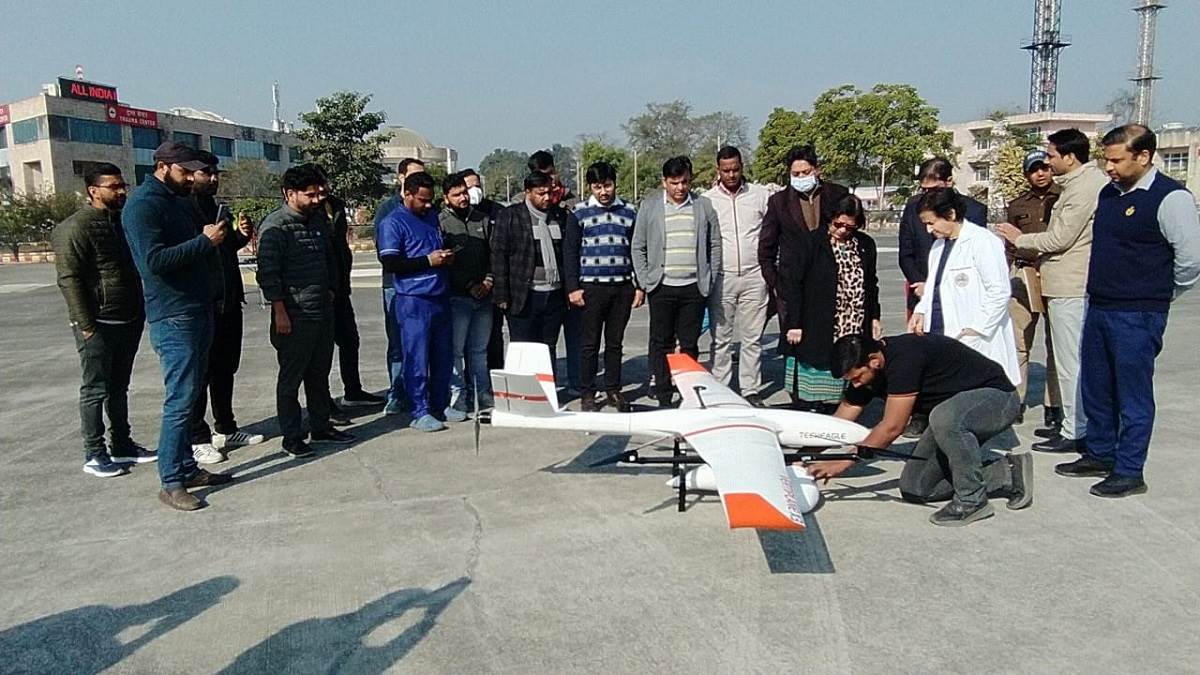 medicine sent from aiims rishikesh to chamba via drone