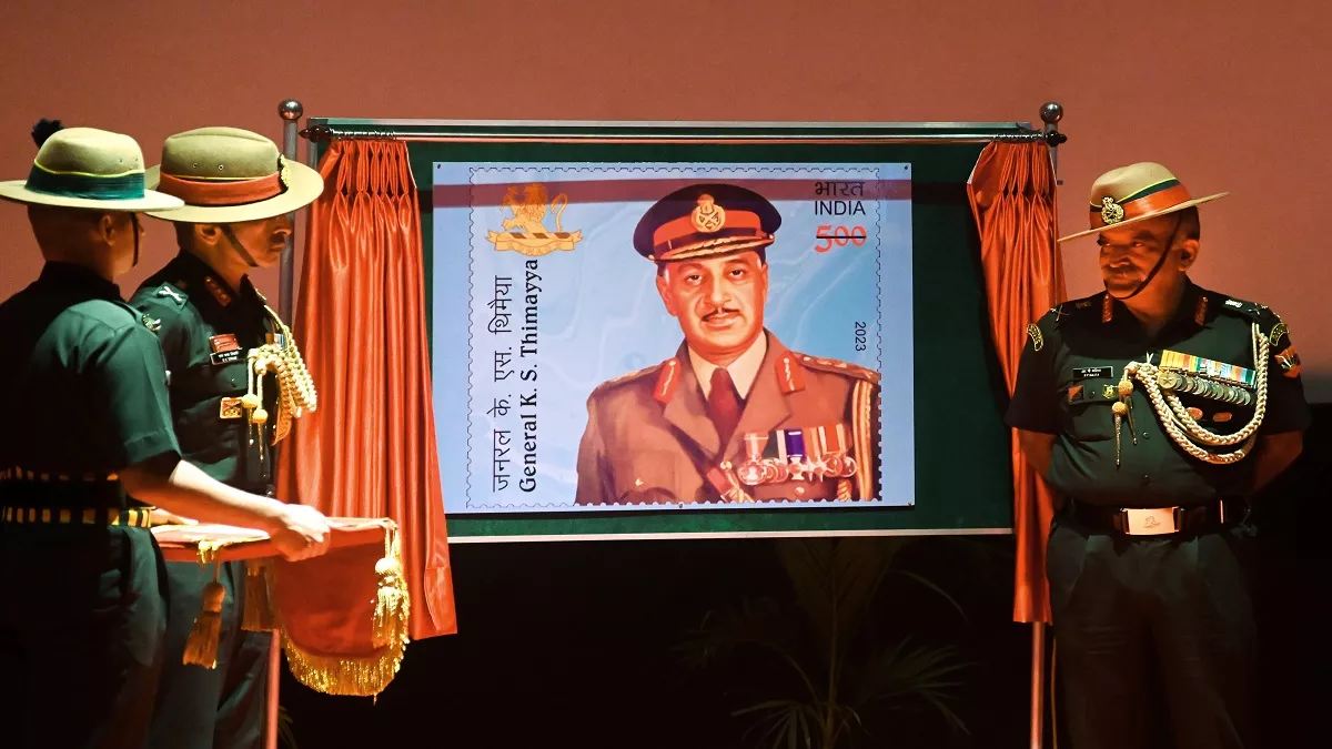बंगाल में पूर्व सेना प्रमुख जनरल केएस थिमैय्या के सम्मान में डाक टिकट जारी।