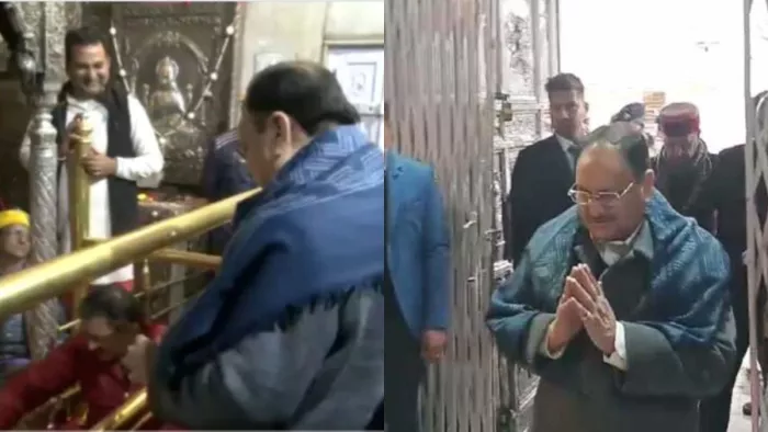 कांगड़ा देवी मंदिर में नड्डा ने की पूजा-अर्चना