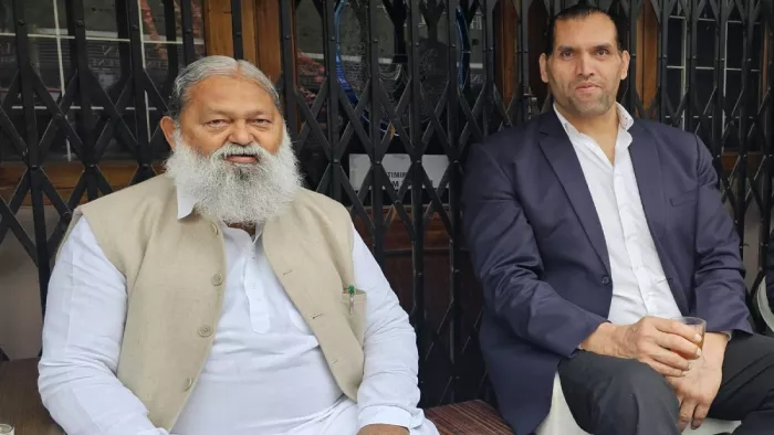 गृहमंत्री अनिल विज से मुलाकात पर बोले द ग्रेट खली।