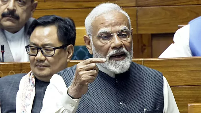 पीएम मोदी ने संसद में विपक्ष पर जमकर बोला हमला। (फोटो- पीटीआई)