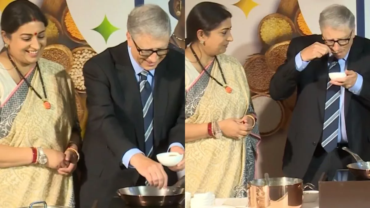 Smriti Irani Bill Gates Video: बिल गेट्स ने स्मृति ईरानी के साथ पकाई खिचड़ी, लगाया तड़का; देखें वीडियो