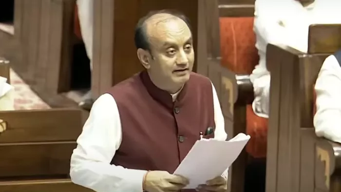 राज्यसभा में वक्फ संशोधन विधेयक पर चर्चा के दौरान भाजपा सांसद सुधांशु त्रिवेदी (Photo - PTI)