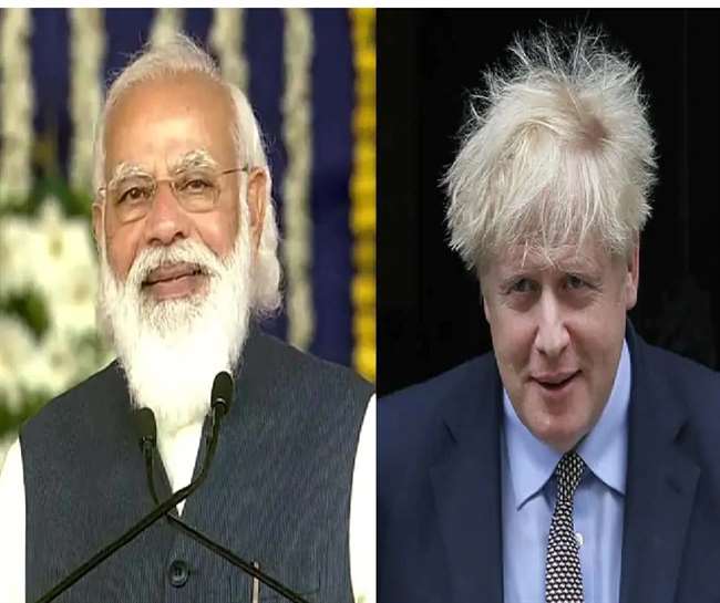 प्रधानमंत्री नरेंद्र मोदी और बोरिस जॉनसन की फाइल फोटो