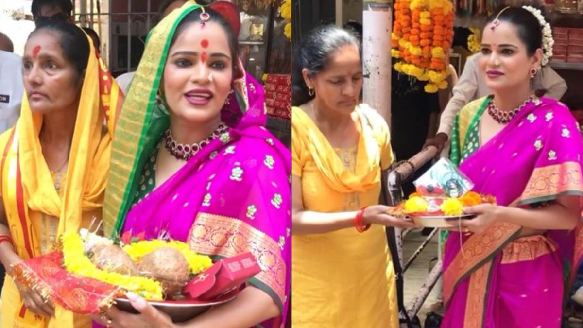 bigg boss 16 fame archana gautam visited mumba devi temple before khatron ke khiladi 13 begins see video